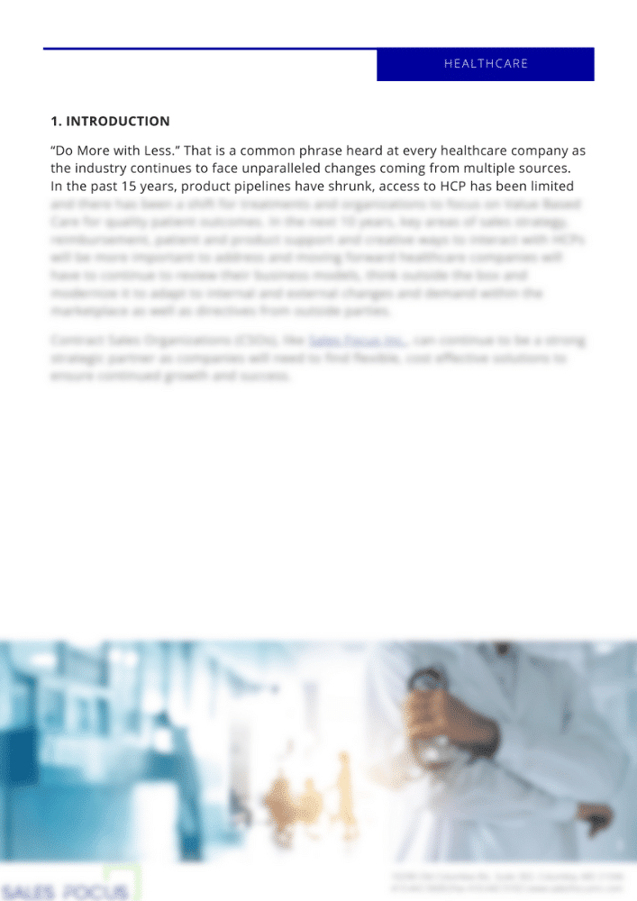 page 4 of healthcare white paper blurred out