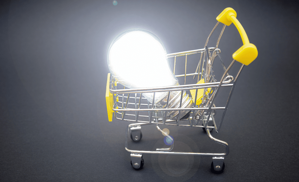 lightbulb in a shopping cart
